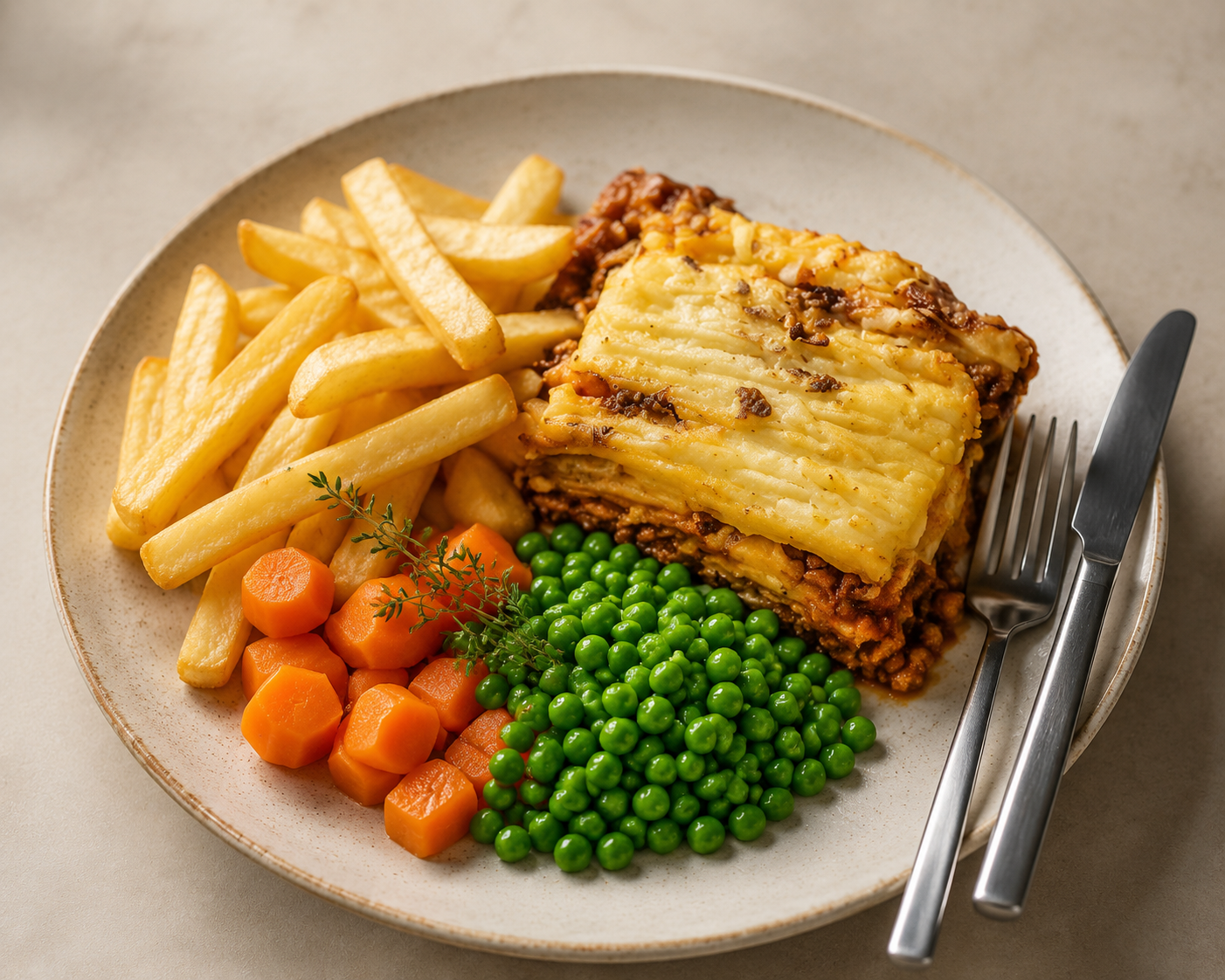 Cottage pie with vegetables