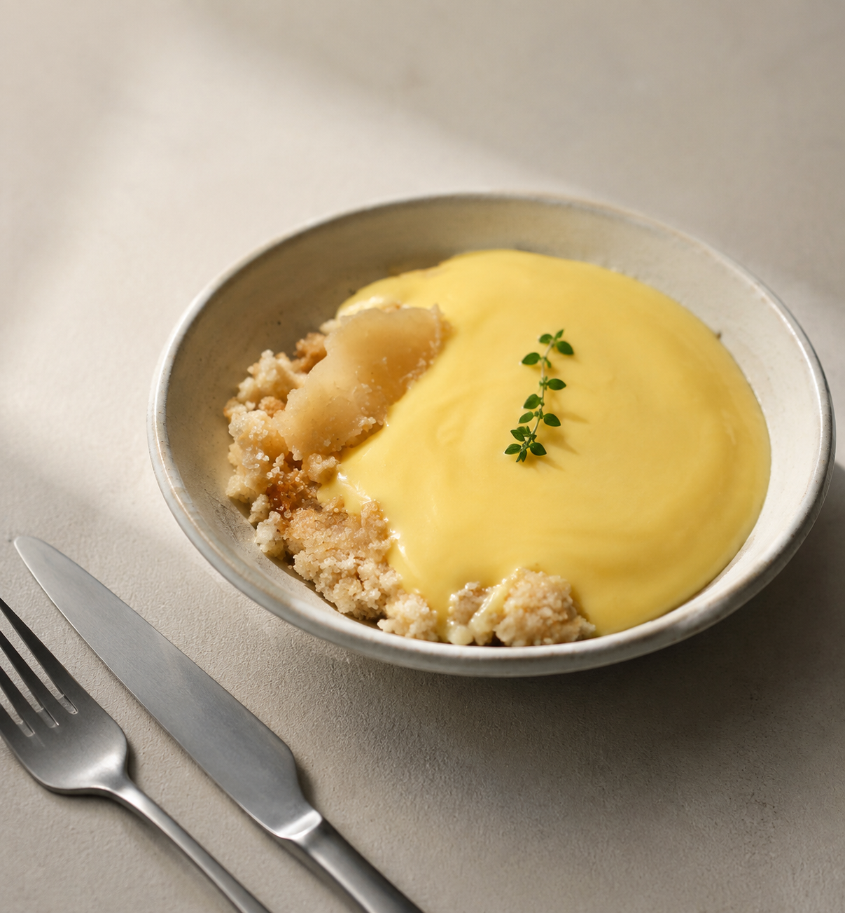 Apple crumble pudding