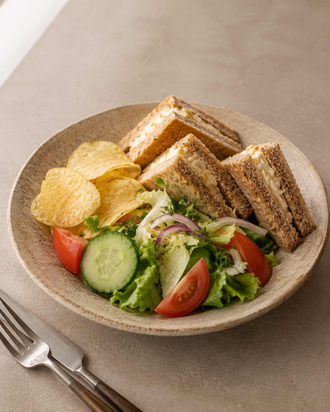 Sandwich and salad